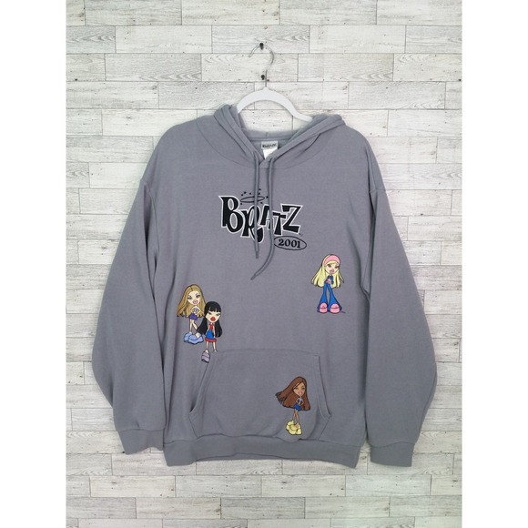 Bratz Tops - Bratz Hoodie Gray Sweatshirt Pullover  Top Shirt Size Large L Bratz Dolls 2001